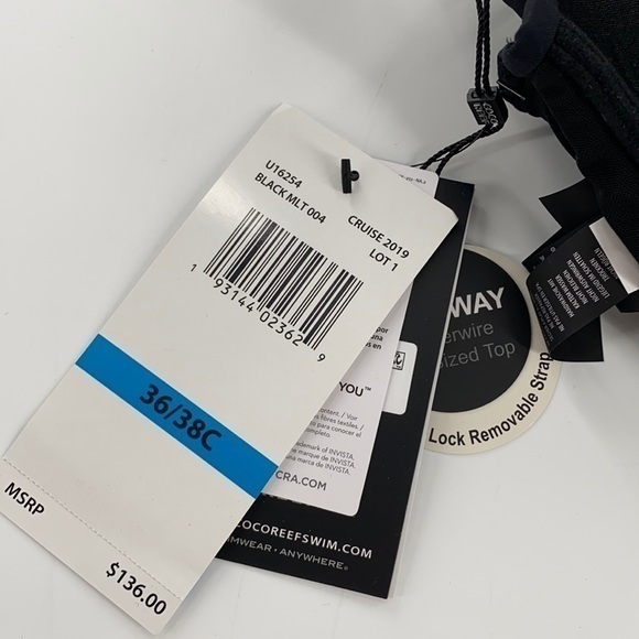 NWT!CoCo Reef Five Way Blk 36/38C Swimdress Black - Picture 9 of 11